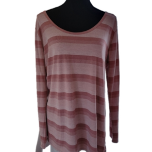 LuLaRoe☆ Lynnae Striped Long Sleeve High Low Hem Stretch Size Large EUC